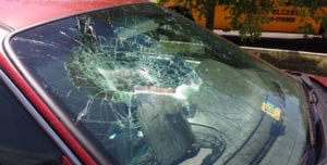 Broken windshield
