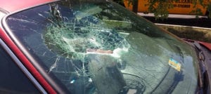 Broken windshield